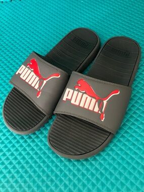 PUMA Mens Cool Cat Leap Slide Grey Sandals | 11